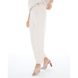 NWT Chico’s Ultimate Fit Soft Pleated Side Hardware Crop Pants | Opal | 3 (XL)